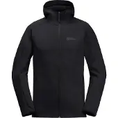 Jack Wolfskin Men's Alpgrat Hooded Full Zip Black Välikerrospuserot S