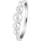 Lykken Pearls hopeinen helmisormus