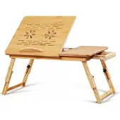 Hobby Hall Taitettava pöytä kannettavalle tietokoneelle, tabletille, ruskea