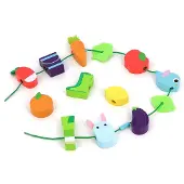 Vilac Large Beads Set - Vegetable Garden - Multi/patterned - ONE SIZE