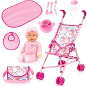 Bayer Nukenvaunut Buggy Setti + Nukke, Pink