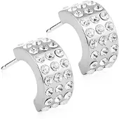 Blomdahl Natural Titanium Pendant Grand Brilliance Curved 10mm Crystal