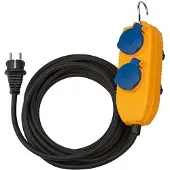 Brennenstuhl 1169200010, 5 m, Ulkona, Suora, IP54, Neopreeninen, Kumi, Sininen, Keltainen