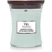 Woodwick Sagewood & Seagrass tuoksukynttilä sisältää puusydämen 275 g