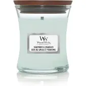 Woodwick Sagewood & Seagrass tuoksukynttilä sisältää puusydämen 85 g