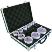 Makita D-47298, Setti, Metalli, Puu, 19,22,25,29,35,38,44,51,57,68,75 mm, 14 kpl, 11 kpl