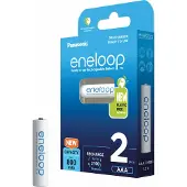Panasonic Sanyo BK-4MCDE/2BE, Ladattava akku, AAA, 1,2 V, 2 kpl, 800 mAh, Valkoinen