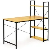 Hobby Hall Työpöytä hyllyillä Modern Home, 120x64 cm, vaaleanruskea/musta