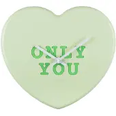 Karlsson Wall Clock Heart Candy Soft Green - Green - H:27CM