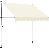vidaXL Sisäänkelattava markiisi kerma 200x150 cm kangas ja teräs