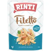 Rinti 24x 100g Filetto Pouch in Jelly Huhn mit Lachs Hundefutter nass