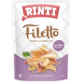 Rinti 24x 100g Filetto Pouch in Jelly kana & kinkku koiran märkäruoka