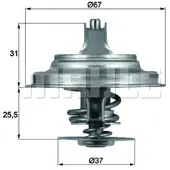 MAHLE ORIGINAL Termostaatti, jäähdytysneste TX 25 80D