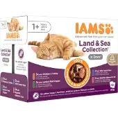IAMS 48x85g Delights Adult: Land & Sea Mix in Sauce IAMS-kissanruoka