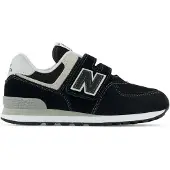 New Balance unisex for kids. PV574V1 Leather Sneakers 574 black (28 W), Flat, Velcro, Casual, children's fashion