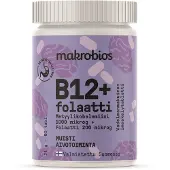Makrobios B12 + Folaatti Vadelma 60 tabl. ravintolisä
