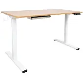 Home4You Työtaso ERGO 1-moottori 120x60xH73-121cm, valkoinen/tammi