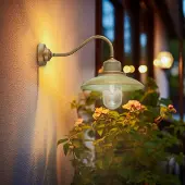 MORETTI Luce Ulkoseinävalaisin Patio, Pronssi/messinki, Messinki, Merihenkinen tyyli