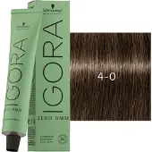 Schwarzkopf Professional IGORA ZERO AMM kestohiusväri ammoniakiton sävy 4-0 60 ml