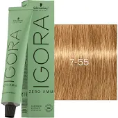 Schwarzkopf Professional IGORA ZERO AMM kestohiusväri ammoniakiton sävy 7-55 60 ml