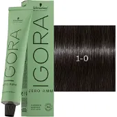 Schwarzkopf Professional IGORA ZERO AMM kestohiusväri ammoniakiton sävy 1-0 60 ml