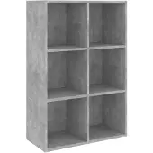 vidaXL Kirjahylly/senkki betoninharmaa 66x30x97,8 cm lastulevy