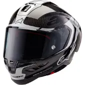 Alpinestars S-R10-elementti Integraalikypärät Carbon/Hopea unisex musta, size XS