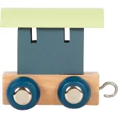 Small Foot - Wooden Letter Train Polar - Wagon Blue Green - 12 pieces