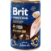 Brit 12x 400g Premium by Nature kala ja kalannahka Brit koiran märkäruoka