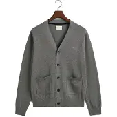 Gant Classic Cotton V-Cardigan - Grey - XL