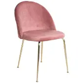 House Nordic Verhoiltu tuoli Geneve, sametti, vaaleanpunainen, kultaiset jalat
