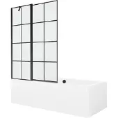 Mexen Kylpyamme Cube paneeleilla ja lasiseinällä, 170x80 cm + 120 cm