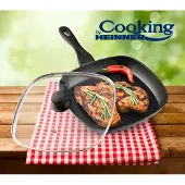 Heinner Grillipannu kannella alumiinista, ei-liukuva pinnoite 28x4 cm HR-BET-ROCA28G, COOKING BY