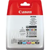 Canon PGI-580BK/CLI-581-mustekasettipakkaus, monivärinen, 5 kpl