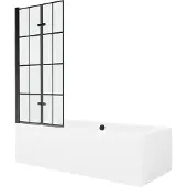 Mexen Kylpyamme Cube paneeleilla ja lasiseinällä, 170x80 cm + 80 cm (II)