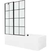 Mexen Kylpyamme Cube paneeleilla ja lasiseinällä, 180x80 cm + 120 cm