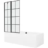 Mexen Kylpyamme Cube paneeleilla ja lasiseinällä, 170x80 cm + 100 cm