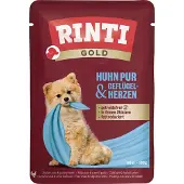 Rinti 10 x 100g kana & siipikarjansydän Gold koiran märkäruoka