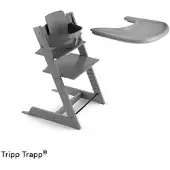 Stokke Tripp Trapp syöttötuolipaketti Storm grey/harmaa tarjotin