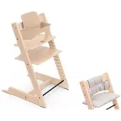 Stokke Tripp Trapp syöttötuolipaketti Natural/Cushion Stars silver