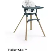 Stokke Clikk syöttötuoli ja pehmust(pkt) Fjord Blue/Blueberry Boat
