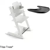Stokke Tripp Trapp syöttötuolipaketti White/musta tarjotin