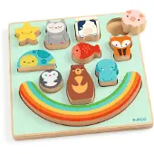 Djeco Palapeli - 11 Tiilet - Puu - Puzz &amp; Boom Rainbow - - OneSize - Palapelit
