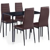 vidaXL Ruokailuhuoneen kalustesarja, Vida XL, 105x60x74, ruskea