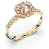 Festive Josefiina Morganiitti halo-timanttisormus 18-597-052M-KK-LABGVS1
