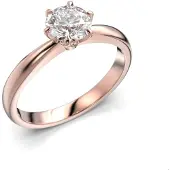 Festive Classic 23 ruusukultainen timanttisormus yksikivinen 0,70 ct 14-686-070-PK-HSI1