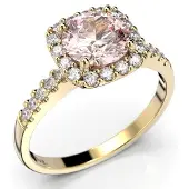 Festive Jennifer Morganiitti halo-timanttisormus 18-639-126M-KK-LABGVS1