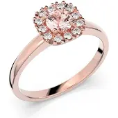 Festive Josefiina Morganiitti halo-timanttisormus 18-596-042M-PK-LABGVS1