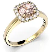 Festive Jemina Morganiitti halo-timanttisormus 18-634-066M-KK-HSI1