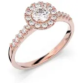 Festive Isabella halo-timanttisormus 14-595-052-PK-LABGVS1